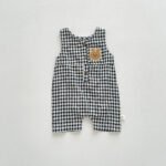 Summer New Thin Type Sleeveless Leotard Baby Boy Plaid Chest Bear Vest Bodysuit Romper - Image 2