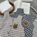 Summer New Thin Type Sleeveless Leotard Baby Boy Plaid Chest Bear Vest Bodysuit Romper - Image 6