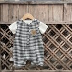 Summer New Thin Type Sleeveless Leotard Baby Boy Plaid Chest Bear Vest Bodysuit Romper - Image 7