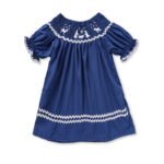 Toddler Infant Girl Christmas Santa Embroidery Short Sleeve Princess Party Dress Smocked Baby Girl Clothes - Image 7