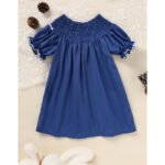 Toddler Infant Girl Christmas Santa Embroidery Short Sleeve Princess Party Dress Smocked Baby Girl Clothes - Image 9