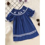 Toddler Infant Girl Christmas Santa Embroidery Short Sleeve Princess Party Dress Smocked Baby Girl Clothes - Image 6